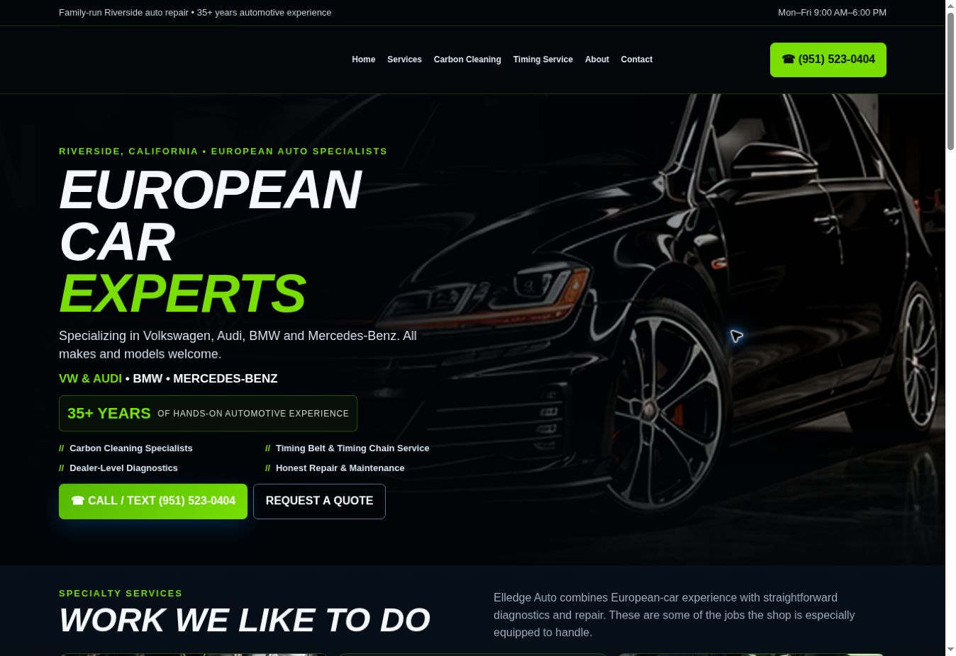 Elledge Auto website